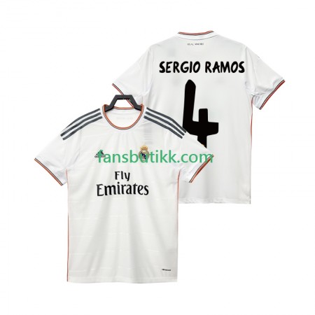 Fotballdrakt Real Madrid SERGIO RAMOS 4 2013 2014 Retro Hjemmetrøye Kortermet